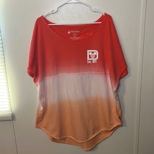 Disney Parks Disney World Orange Ombré Spirit Jersey Oversized T-shirt Size XL